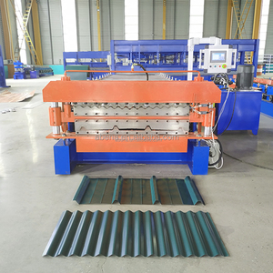 กระเบื้องเคลือบลูกฟูกประเภทและซี่โครงประเภท PPGI GI PPGL GL 2 In 1สองชั้นเหล็กแผ่นหลังคาโลหะม้วนเครื่องขึ้นรูป - Product Image 4