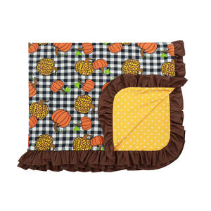 OEM-mantas con estampado de <span class=keywords><strong>toro</strong></span> para bebé recién nacido, manta portátil para bebé, manta con volantes minky unisex - Product Image 4