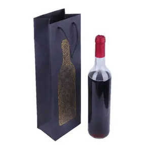 Personalized Wine Bottle Holographic Custom With Logos Wide Base Food Luxury Manufacture Heavy Gift Paper Bag