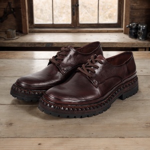 Goodyear, zapatos <span class=keywords><strong>Derby</strong></span> de cuero genuino hechos a mano para hombre, piel de vaca de grado superior, botas Chelsea ligeras directas de fábrica, plataforma duradera - Product Image 6