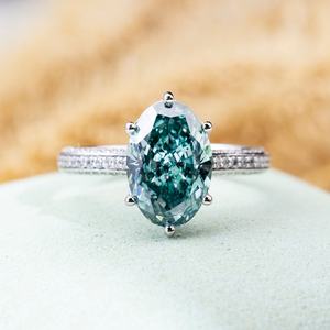 Custom IGI Certificate Gold Jewelry PT950 Oval Cut 3.11CT VS1 <b>Lab</b> Grown Diamond Ring - Product Image 1