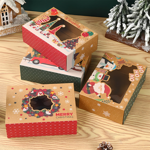 Tùy chỉnh kỳ nghỉ tráng miệng bao bì có thể tái chế các tông long lanh hiển thị hộp với xử lý tự dựng lễ hội Giáng sinh chủ đề - Product Image 3