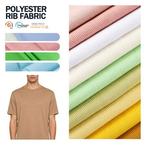 Tela de Poliéster Acanalado 1x1, Tejido de Punto Acanalado Ligero, Suave y Cómodo para la Fabricación de Ropa Diaria - Product Image 1