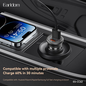 Cargador de coche portátil Earldom 30W PD QC3.0 de carga rápida compatible con Huawei/Xiaomi/Apple/Samsung con protocolo de carga rápida completo. - Product Image 4