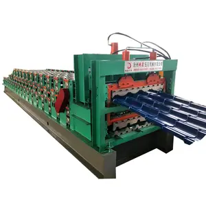 Máquina formadora de rolos para telhados de três camadas, aço trapezoidal corrugado, metal e ferro, preço da máquina para fabricar telhas