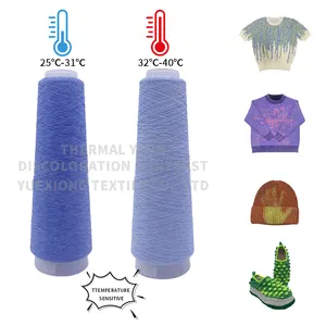 2025 dernier filament thermochromique de fil de polyester 100% enduit de haute résistance pour tricoter le point de croix de crochet