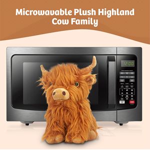 Hooglandkoe knuffeldier speelgoed magnetron verwarmbaar pluche ondersteuning lavendel gewogen knuffels voor angst - Product Image 6