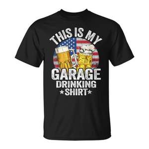 T-shirt « American Flag Garage Drinker Dad » : C'est mon garage pour boire, pour les promotions - Product Image 1