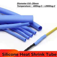 1,7: 1 tubo termorretráctil de silicona suave azul 0,8 ~ 20mm funda de Cable Flexible aislado de alta temperatura Protector de envoltura de alambre DIY