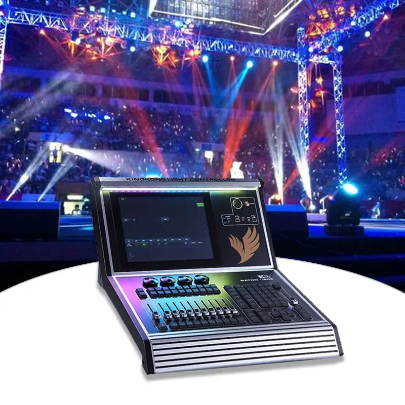 Consola de iluminación de escenario profesional con garantía KINGKONG 512 Controlador Dmx Consola DMX512 Control de luz con cabezal móvil