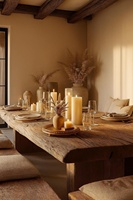 Plateau de service rustique en bois à perles, à un seul niveau, pour boissons, nourriture, bar, salon, cuisine, salle à manger