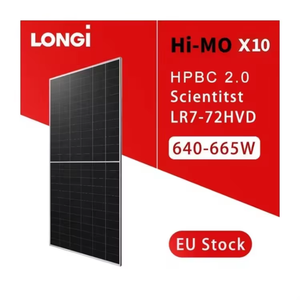 แผงโซลาร์เซลล์พลังงานแสงอาทิตย์แบบโมโนคริสตัลไลน์ Longi LR7-72 HVD 645W ราคาสูงสุด - Product Image 2