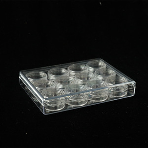 Transparent Cosmetic Storage Box 12 Compartment Plastic Rectangular With Partitions For Beads Rhinestones Nail Art - Product Image 2