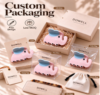 DOWELL Nouvelle Pince à Cheveux Personnalisée en Acétate, Motif Éléphant Animal, Mignonne, de Qualité Supérieure, Pince Requin Amusante pour Enfants et Femmes