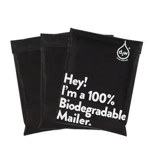 Logo merek kustom dicetak Express D2W hitam pengiriman amplop Poly Mailer untuk pengiriman tas surat kurir plastik