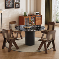 Table à manger de luxe en bois massif et marbre, design moderne du milieu du siècle, stable, imperméable, écologique, mobilier pour la maison, pour hôtel et villa