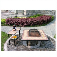 Table de loisirs extérieure moderne grande mosaïque BBQ foyer fer ensembles de jardin pour ferme hôtels parcs