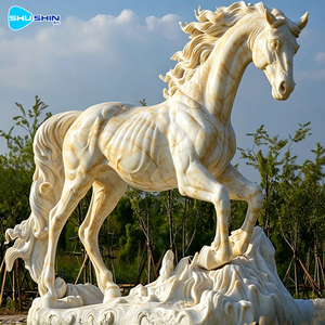 Decoración de Villa al Aire Libre, Estatua de Animal de Tamaño Real Tallada a Mano en <span class=keywords><strong>Piedra</strong></span> Natural, Caballo de Mármol, Tradicional para Jardín, Templo, Iglesia - Product Image 3