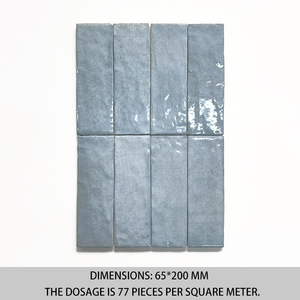 <span class=keywords><strong>Piastrelle</strong></span> a striscia lunga bicolore blu polvere e <span class=keywords><strong>rosa</strong></span>, fatte a mano, per pareti decorative di bagni o docce - Stile Internet Celebrity - Product Image 6