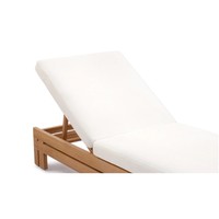 Chaise longue de balcon en teck massif pour extérieur, avec coussins confortables, pour piscine et patio