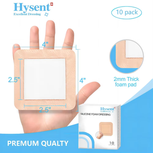 6*6 dalam balutan busa silikon buatan khusus dengan batas perban luka tahan air untuk balutan <span class=keywords><strong>Gel</strong></span> silikon perawatan luka - Product Image 2