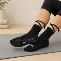 Chaussettes de yoga et de sport en coton pour femmes 2026, chaussettes de ballet antidérapantes en coton, chaussettes de Pilates antidérapantes avec logo de marque personnalisé