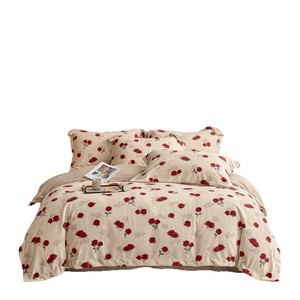 Juego de Ropa de Cama de Lana Duoxi Aimei Miankang, 4 Piezas, Bordado Floral, Estilo Pastoral, Antipelusas, Juego de Funda Nórdica para el Hogar - Product Image 3