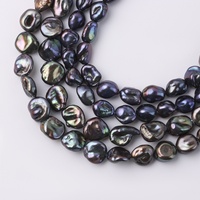 Perles de Tahiti AAA Grade Keshi, perles d'eau douce naturelles, baroques, en vrac, couleur vert bleu paon, diamètre 10-12 mm, tiers
