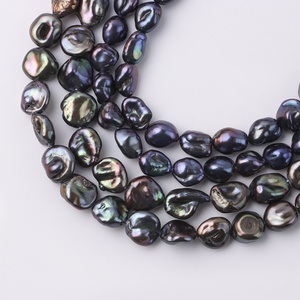 ไข่มุกเคชิเกรด AAA จากตาฮิติ ไข่มุกน้ำจืดธรรมชาติทรงบาร็อค สีเขียวมรกต-น้ำเงิน ขนาด 10-12 มม. ตรวจสอบโดยบุคคลที่สาม - Product Image 3