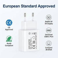 Cargador de Pared USB-C 5V 3A al por Mayor de Shenzhen Lvxiangyuan, Enchufe para EE. UU., UE, Reino Unido y China, Adaptador de Carga Rápida con Certificación UL, FCC, CE, UKCA y CCC