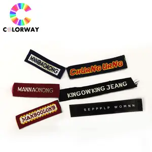 Label anyaman katun logo kustom cetak layar sutra tahan air desain mode Harga terbaik untuk garmen