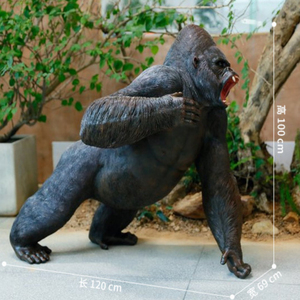 Nouvelle arrivée Design réaliste Sculpture Animal <span class=keywords><strong>Gorrila</strong></span> Statue matériau en fibre de verre réaliste Gorilla Statue - Product Image 6