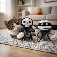 Jouet interactif en feutre et peluche à l'herbe à chat pour Halloween, baguette de dentition résistante aux morsures pour chatons, fournitures pour animaux de compagnie