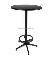 Ensemble de 3 pièces de Table de Pub, tabouret de Bar pour salle de jeux, table et chaises de pub en acier noir
