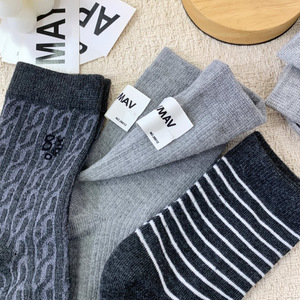 Calcetines Largos a Rayas Grises para Mujer, Estilo Coreano Elegante, para Jóvenes - Product Image 2