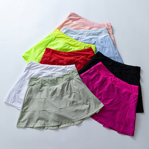<span class=keywords><strong>Jupe</strong></span> de sport Lulu pour femme en polyester et élasthanne, <span class=keywords><strong>jupe</strong></span> de tennis plissée à séchage rapide, doublure avec ceinture, <span class=keywords><strong>jupe</strong></span> de course à taille haute pour le fitness - Product Image 2