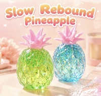 Petite balle anti-stress en forme d'ananas, à rebond lent, en cristal, jouet sensoriel pour soulager l'anxiété et la colère, unisexe, à partir de 14 ans
