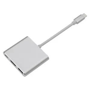 Hub USB-C 3 Trong 1 Bộ Chuyển Đổi Chuyển Đổi Sạc Từ Nam Sang Nữ USB 3.1 Type C Sang USB3.0 Cho Macbook Máy Tính Xách Tay