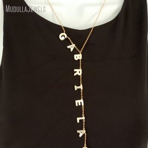 NM53511 Custom Design personalizzato gioielli madreperla <span class=keywords><strong>nome</strong></span> iniziale lettera ciondolo collana placcato oro collana da donna - Product Image 3
