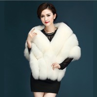 Gilet court en fausse fourrure de renard grande taille pour femme, style coréen, polyvalent, châle de mariage, cape, vêtement d'extérieur pour la mariée