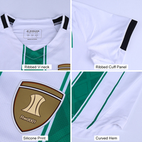 Maglia da Calcio Personalizzata con Stampa Digitale, Verde e Bianca a Strisce, Uniforme Traspirante ad Asciugatura Rapida per Squadre