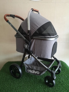 लक्जरी स्टेनलेस स्टील 4-पहिया फोल्डिंग कुत्ते स्टलर अनुकूलित लोगो और रंग पालतू जानवर के लिए आउटडोर यात्रा उत्पाद - Product Image 6