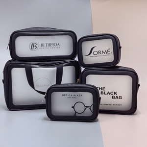Bolsa de Cosméticos em PVC Transparente, Bolsa de Viagem Portátil para Produtos de Higiene com Logo Impresso, Estojo de Maquiagem à Prova d'Água para Mulheres - Product Image 4