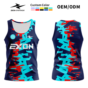 EXON Digital Print High Elastic Slim Fit Running Top dengan Lapisan Anti Gores, Kaos Atletik untuk Marathon dan Latihan Luar Ruangan - Product Image 1