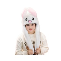 Chapeau de lapin gonflable en peluche avec oreilles mobiles pour exportation transfrontalière, accessoire de couvre-chef chaud d'hiver de Noël