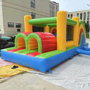 Maison gonflable personnalisée Château gonflable pour enfants Gonflable plein d'entrain et toboggan Utilisation familiale <span class=keywords><strong>Course</strong></span> à obstacles gonflable avec toboggan - Product Image 1