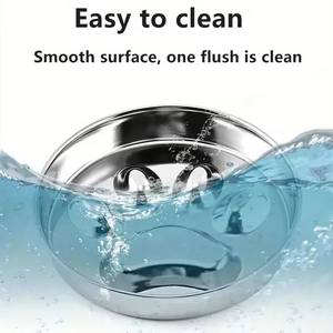 Mangkuk Anjing 3Elecpet Dengan Alas Karet Anti-Selip Mangkuk Makan Hewan Peliharaan Stainless Steel Perak Mangkuk Air Untuk Hewan Peliharaan Kecil Menengah - Product Image 4