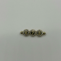 Kancing Logam Dekoratif Multiwarna Emas Perak Gunmetal Berlapis Rhinestone Desain Bunga dan Angka Untuk Dekorasi Pakaian