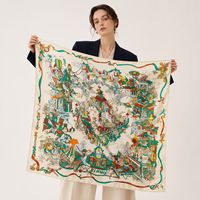 Op maat gemaakte logo's beschikbaar Luxe dames 100% pure zijden vierkante sjaal Modieuze zijden sjaals voor feestdagen en dagelijks gebruik