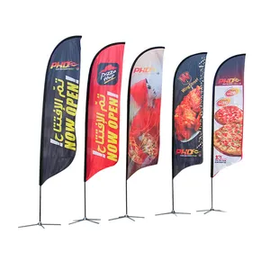 Bandeira de praia com estampa personalizada para eventos ao ar livre, bandeira de Bali para publicidade, bandeira de barbatana e praia, bandeira de penas voadoras